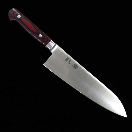 SUISIN INOX PREMIUM Santoku Mango de Micarta Rojo/Negro (180mm)