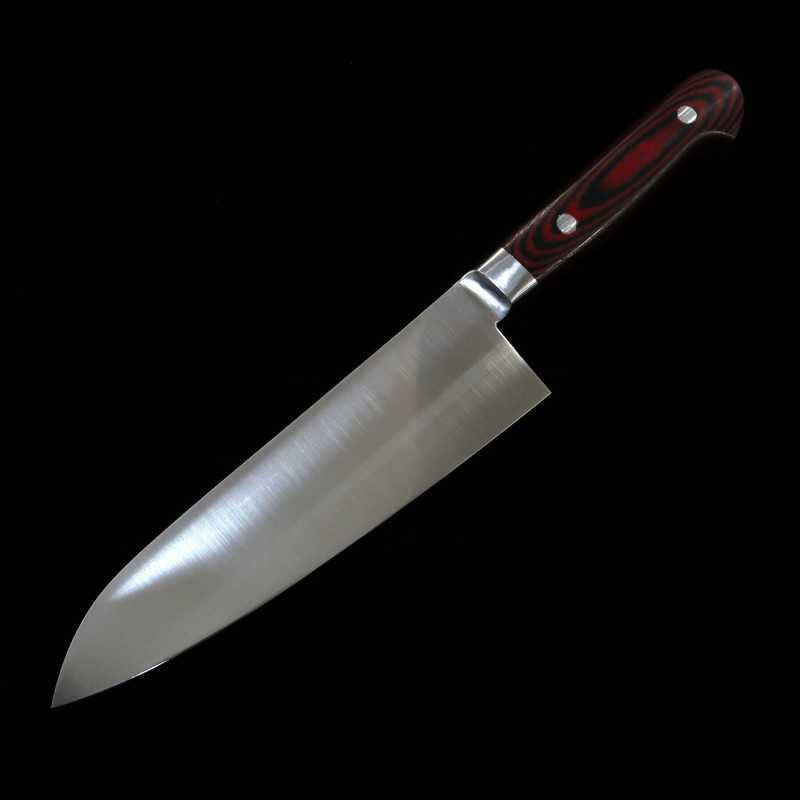 SUISIN INOX PREMIUM Santoku manche en micarta rouge/noir (180 mm)