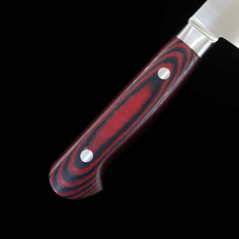 SUISIN INOX PREMIUM Santoku manche en micarta rouge/noir (180 mm)