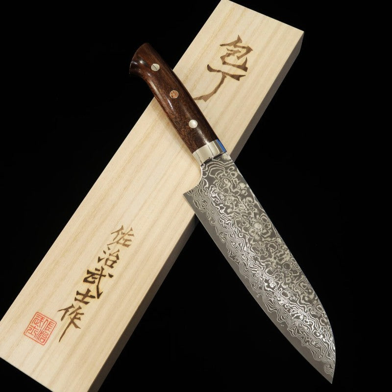Takeshi Saji Santoku R2 Damascus Ironwood (180mm)