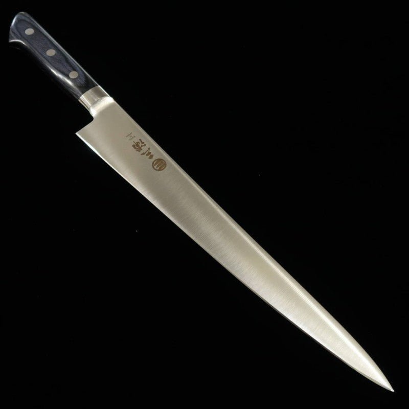 MIURA Sujihiki AUS8, manche en stratifié bleu (240/270 mm)