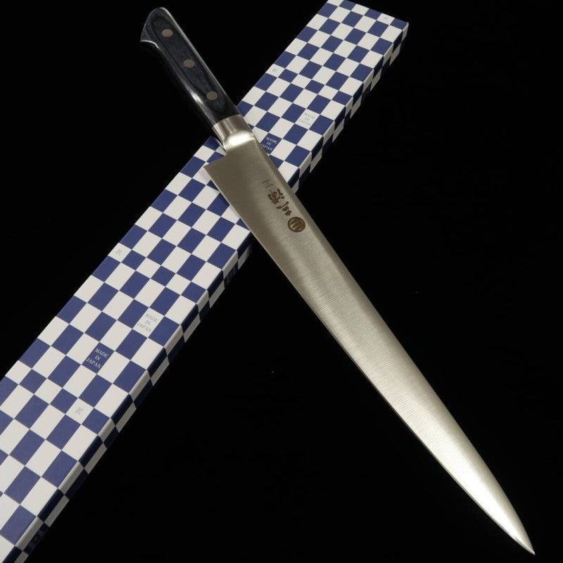 MIURA Sujihiki AUS8, manche en stratifié bleu (240/270 mm)