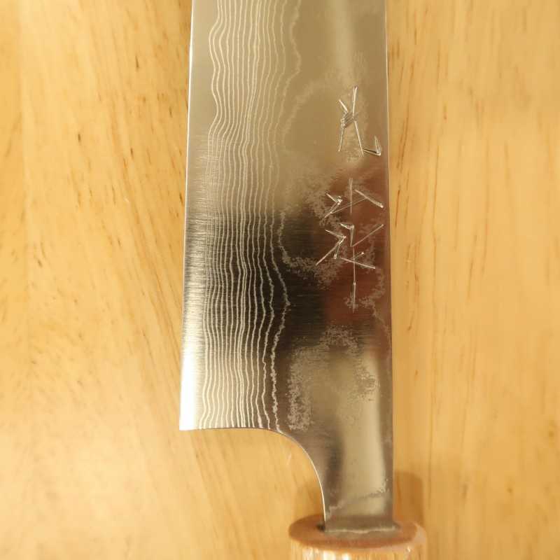Sujihiki Yuta Katayama VG10 Damascus Polished Finish Rosewood Chestnut Handle (240/270mm)