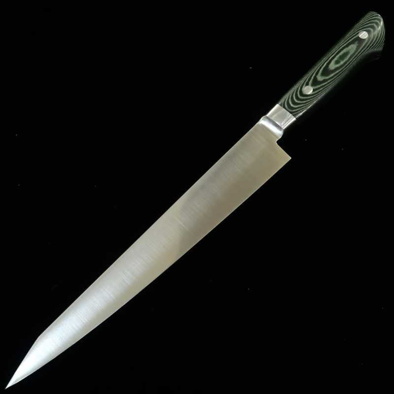 Sujihiki INOX PREMIUM SUISIN com cabo em Micarta Verde/Preto (240/270mm)