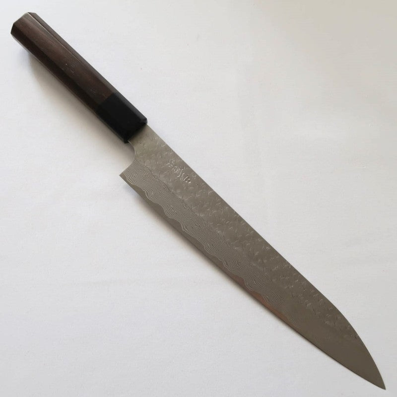 NIGARA Sujihiki SPG STRIX Hammered Damascus Rosewood Handle (240mm)