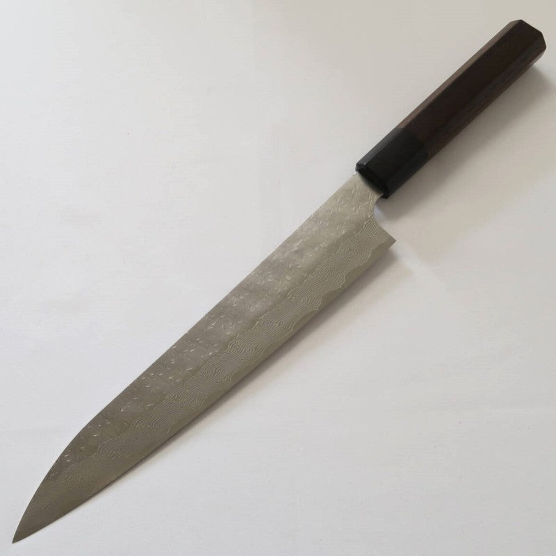 NIGARA Sujihiki SPG STRIX Hammered Damascus Rosewood Handle (240mm)