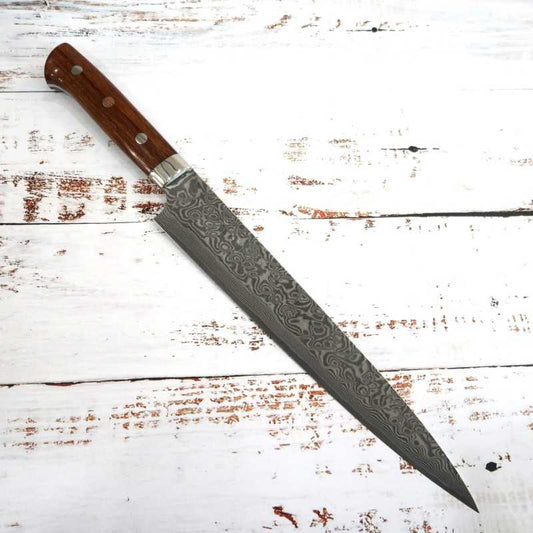 SAJI TAKESHI Saji Takeshi Sujihiki R2 Acabado negro, mango de madera de hierro (240 mm)