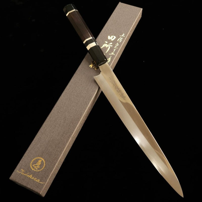 田所刃物 TADOKORO HAMONO 真琴作 鏡面 銀紙三号 筋引 黒檀銀巻柄  (240mm)