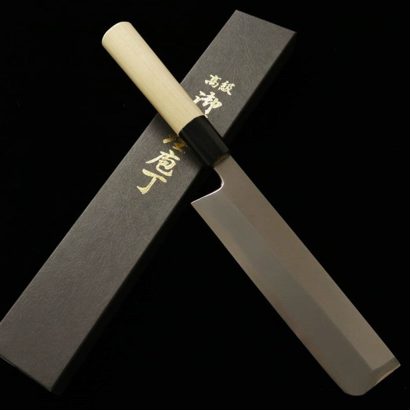 三浦MIURA 薄刃 白紙二号 霞仕上げ 朴柄 (180-210mm)