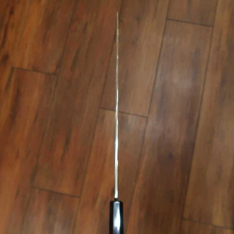 Yanagiba SUISIN por Miwa Ikeda, Shirogami nº2, mizuhonyaki, espejo plano, mango octogonal de ébano (330mm)