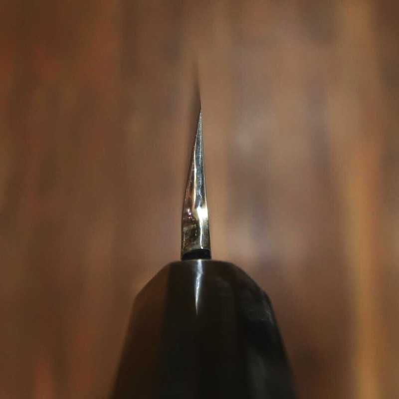 Yanagiba SUISIN por Miwa Ikeda, Shirogami nº2, mizuhonyaki, espejo plano, mango octogonal de ébano (330mm)