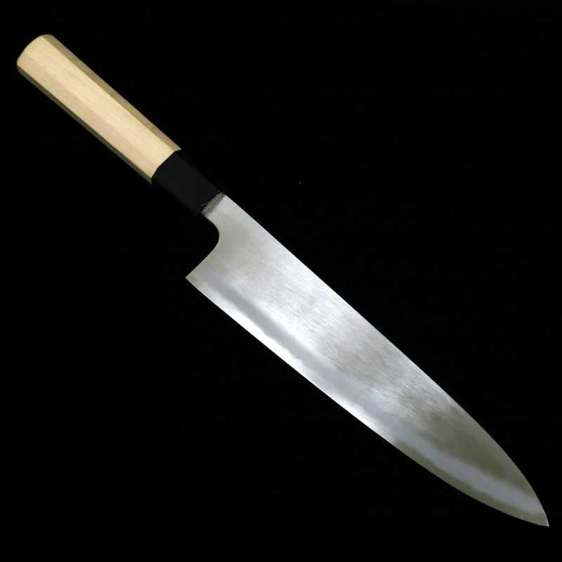 MIZUNO TANRENJO Gen Akihisa, gyuto forgé en acier bleu, manche octogonal en magnolia (240mm)
