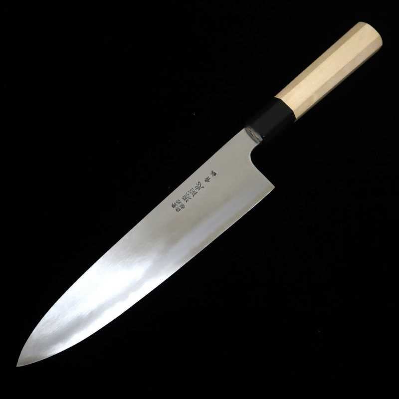 MIZUNO TANRENJO Gen Akihisa, gyuto forgé en acier bleu, manche octogonal en magnolia (240mm)