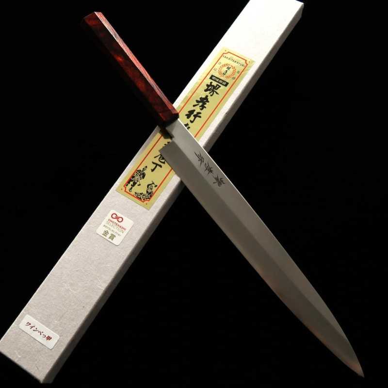 Sakai Takayuki Aço molibdênio Nanairo Vinho Tartaruga Yanagiba (270/300mm)