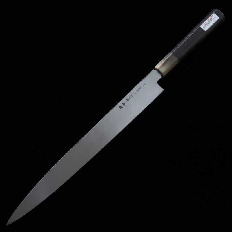 Yanagiba SUISIN by Yoshikazu Ikeda Shirogami No. 2 Mizuhonyaki Mirror finish Ebony octagonal handle (300mm)