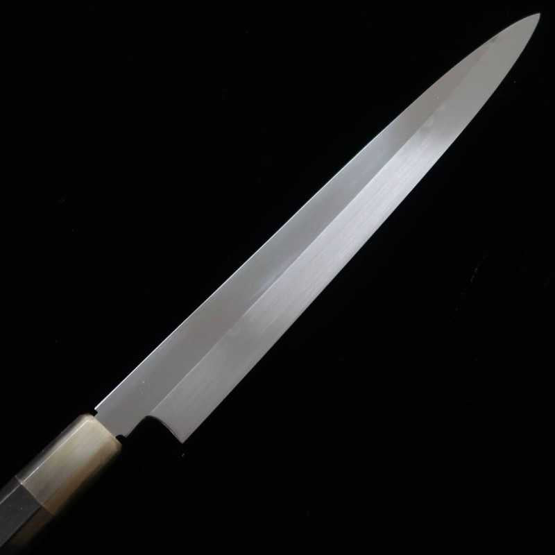Yanagiba SUISIN by Yoshikazu Ikeda Shirogami No. 2 Mizuhonyaki Mirror finish Ebony octagonal handle (300mm)