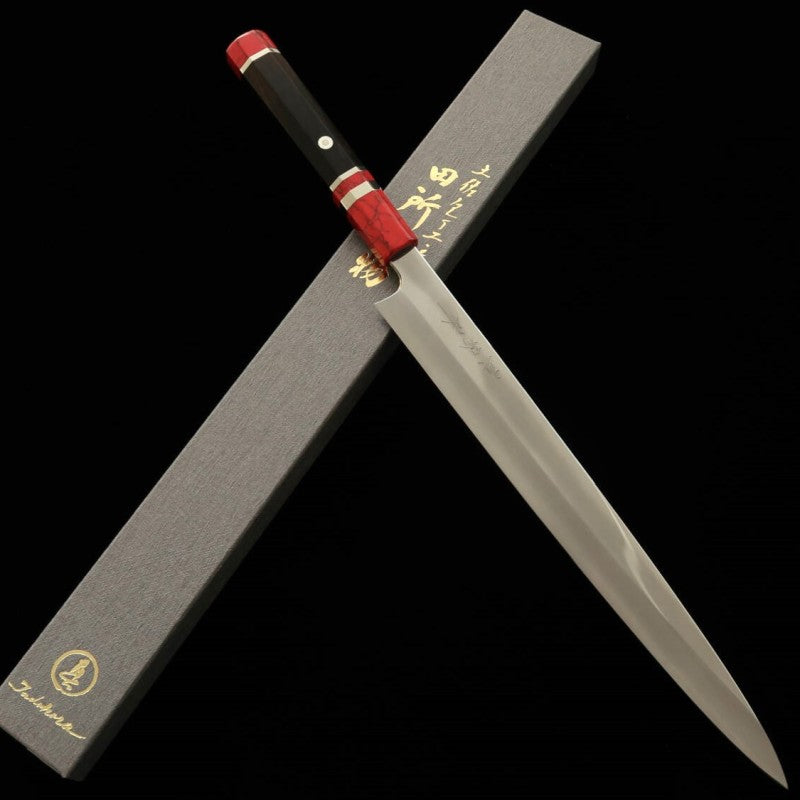 田所刃物 TADOKORO HAMONO 真琴作 鏡面 銀紙三号 柳刃 黒檀柄 (300mm)