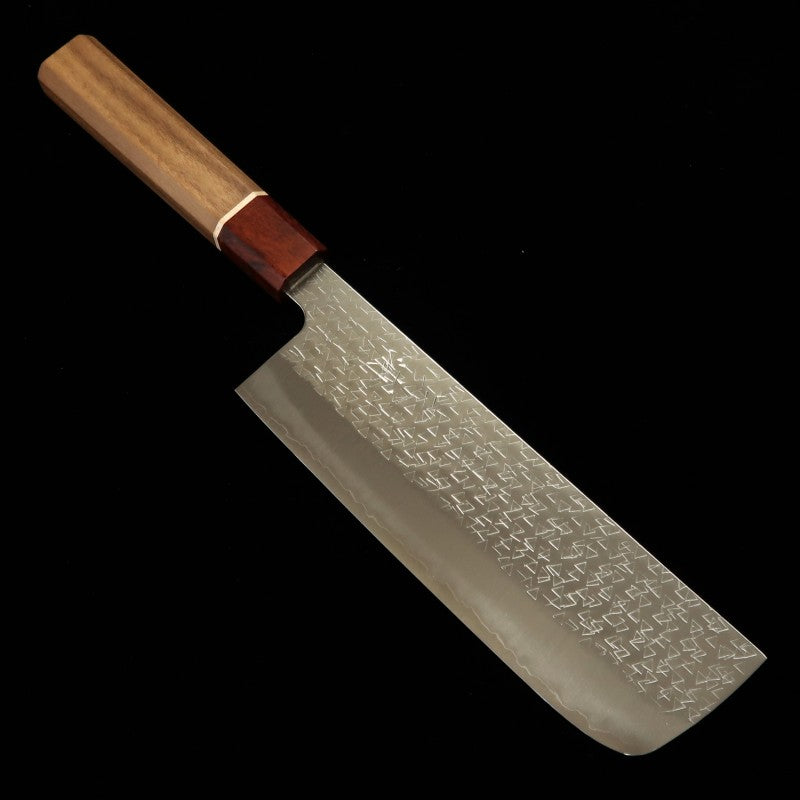 三浦 MIURA 菜切 吹雪 SG2 鎚目 胡桃柄 (165mm)