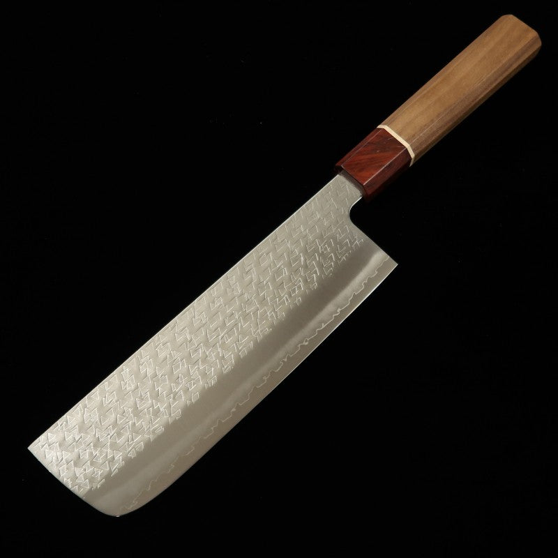 三浦 MIURA 菜切 吹雪 SG2 鎚目 胡桃柄 (165mm)