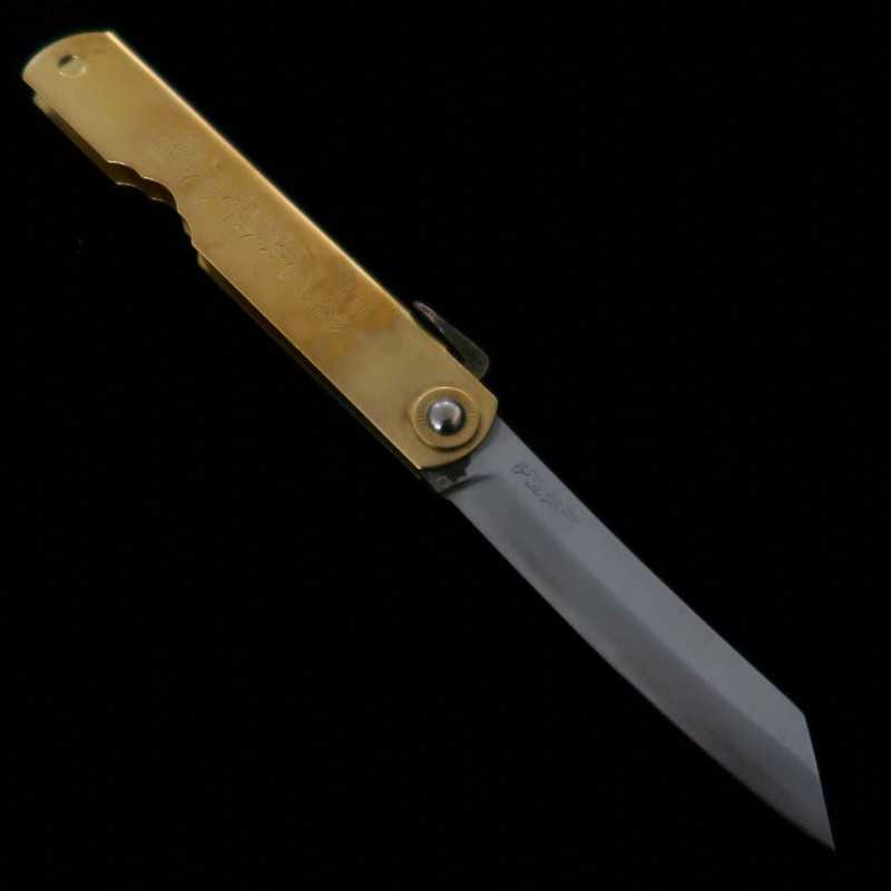 HIGONOKAMI Aogami forge HIGONOKAMI manche laiton Seiryu (72/90 mm)
