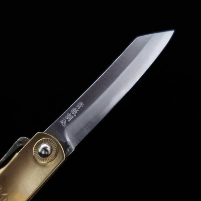 HIGONOKAMI Aogami forge HIGONOKAMI manche laiton Seiryu (72/90 mm)