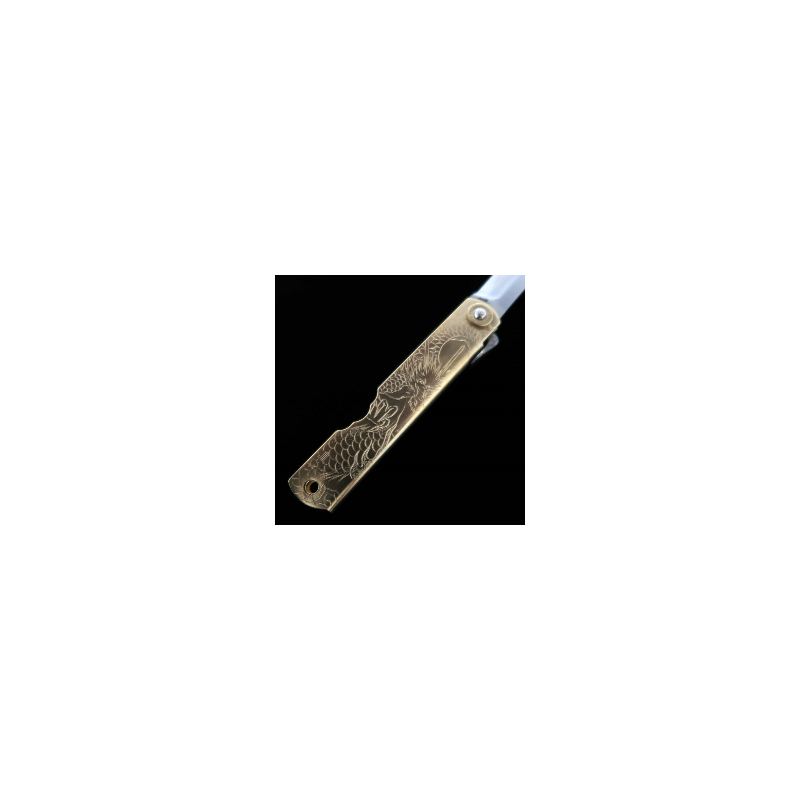 HIGONOKAMI Aogami forge HIGONOKAMI manche laiton Seiryu (72/90 mm)