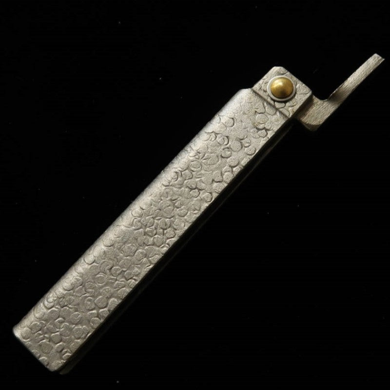 Tomita Higo knife iron forged hammered white steel (75mm)