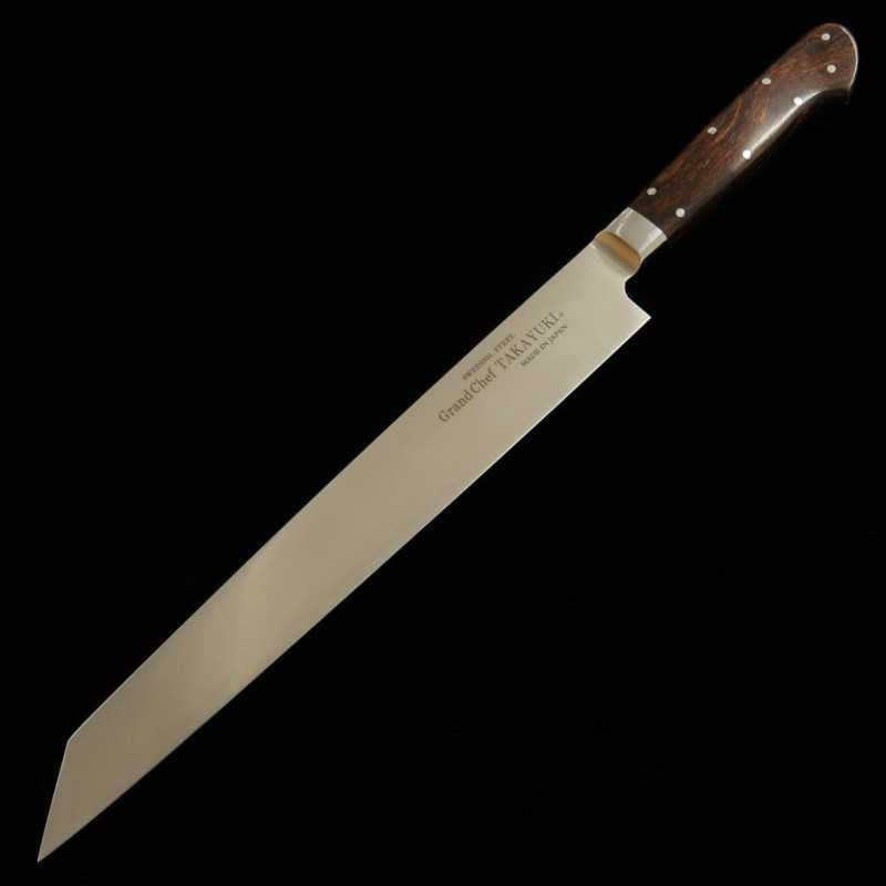 Sakai Takayuki Grand Chef SP Série Type I, acier spécial, Kirituke Yanagiba, fourreau noir (260 mm)