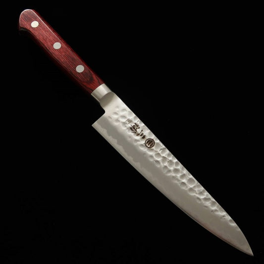 MIURA Petty Aogami Super Hammered Red Plywood (135mm)
