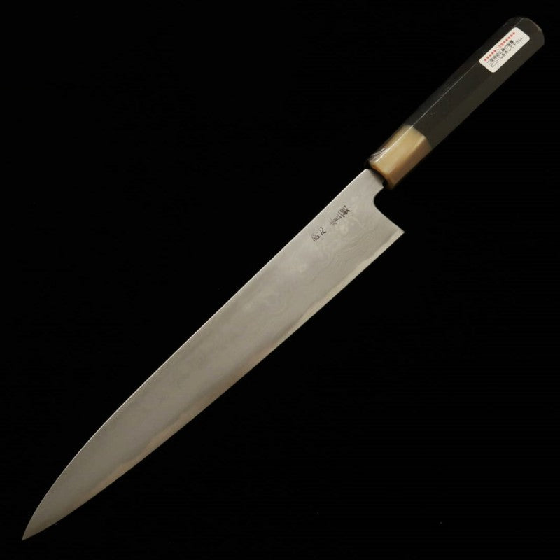 酔心 SUISIN 池田美和作 青紙二号 和筋引 墨流 黒檀八角柄 (270mm)