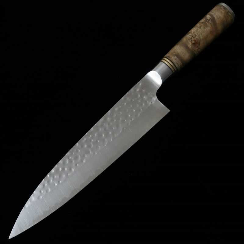 Takeshi Saji Gyuto R2 martelé manche en bois de burma (210/240 mm)
