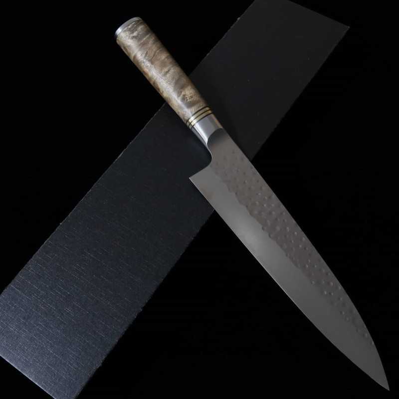 Takeshi Saji Gyuto R2 martelé manche en bois de burma (210/240 mm)