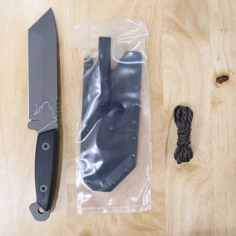 TURQ GEAR System-M Bear Tanto Sleipner Steel G10 Cerakote Tungsten Gray (66mm) Color: Gray