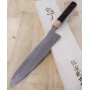Faca japonesa do chef gyuto- TAKESHI SAJI - Aço inox VG-10 Damascus colorido - Tam: 18/21/24cm