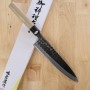 Faca japonesa do chef gyuto MUTSUMI HINOURA Ajikataya black hammered Tam:21/24cm
