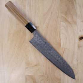 Faca japonesa do chef gyuto- NIGARA - Anmon SPG2 damascus - Tam: 24CM