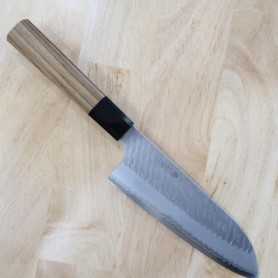 Faca japonesa santoku - NIGARA - Migaki Tsuchime - SG2 - Tam: 18cm