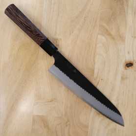 Faca japonesa do chef gyuto - NIGARA - SG2 Inox Kurouchi Tsuchime - Tam:24cm