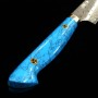 Faca japonesa petty - NIGARA - Anmon SG2 damascus - Blue turquoise - Tam: 15cm