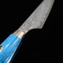 Faca japonesa petty - NIGARA - Anmon SG2 damascus - Blue turquoise - Tam: 15cm