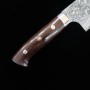 Faca japonesa nakiri TAKESHI SAJI -Aço damascus R2 black finished -ironwood handle- Tam: 16,5cm