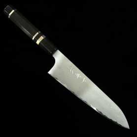 Faca japonesa Gyuto - NIGARA - damasco - Aogami 2 - cabo de madeira de ébano - tam: 21 cm
