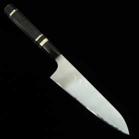 Faca japonesa Gyuto - NIGARA - damasco - Aogami 2 - cabo de madeira de ébano - tam: 21 cm