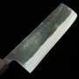 Faca japonesa Nakiri - Narukami - MIURA - Aço branco Damscus no.2 - Acabamento preto - Tamanho: 16,5cm