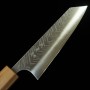 Faca japonesa Bunka -YOSHIMI KATO- SG2 revestido de aço inoxidável - V-Tsuchime Cabo octogonal da madeira de rosa - T: 13cm