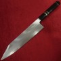 【Chef Hiro ✕ Miura faz uma colaboração】Faca japonesa Kandokoro Kiritsuke Gyuto largo - Inox Ginsan - Cabo de ébano - Tam: 24 cm