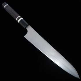 Faca japonesa Gyuto Honyaki - RED ORCA - Aogami No.2 - Cabo em madeira de ébano - Tam: 24cm