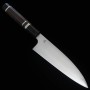 Faca japonesa funayuki Honyaki - RED ORCA - Aogami No.2 - Madeira de ébano com anel de prata - Tam: 18cm