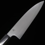 Faca japonesa funayuki Honyaki - RED ORCA - Aogami No.2 - Madeira de ébano com anel de prata - Tam: 18cm