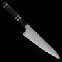 Faca japonesa Honesuki Honyaki - RED ORCA - Aogami no.2 - Cabo em madeira de ébano com anel de prata - Tam: 16cm
